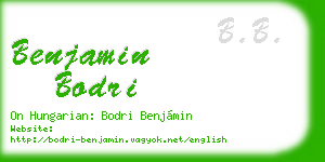 benjamin bodri business card