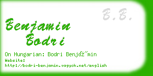 benjamin bodri business card